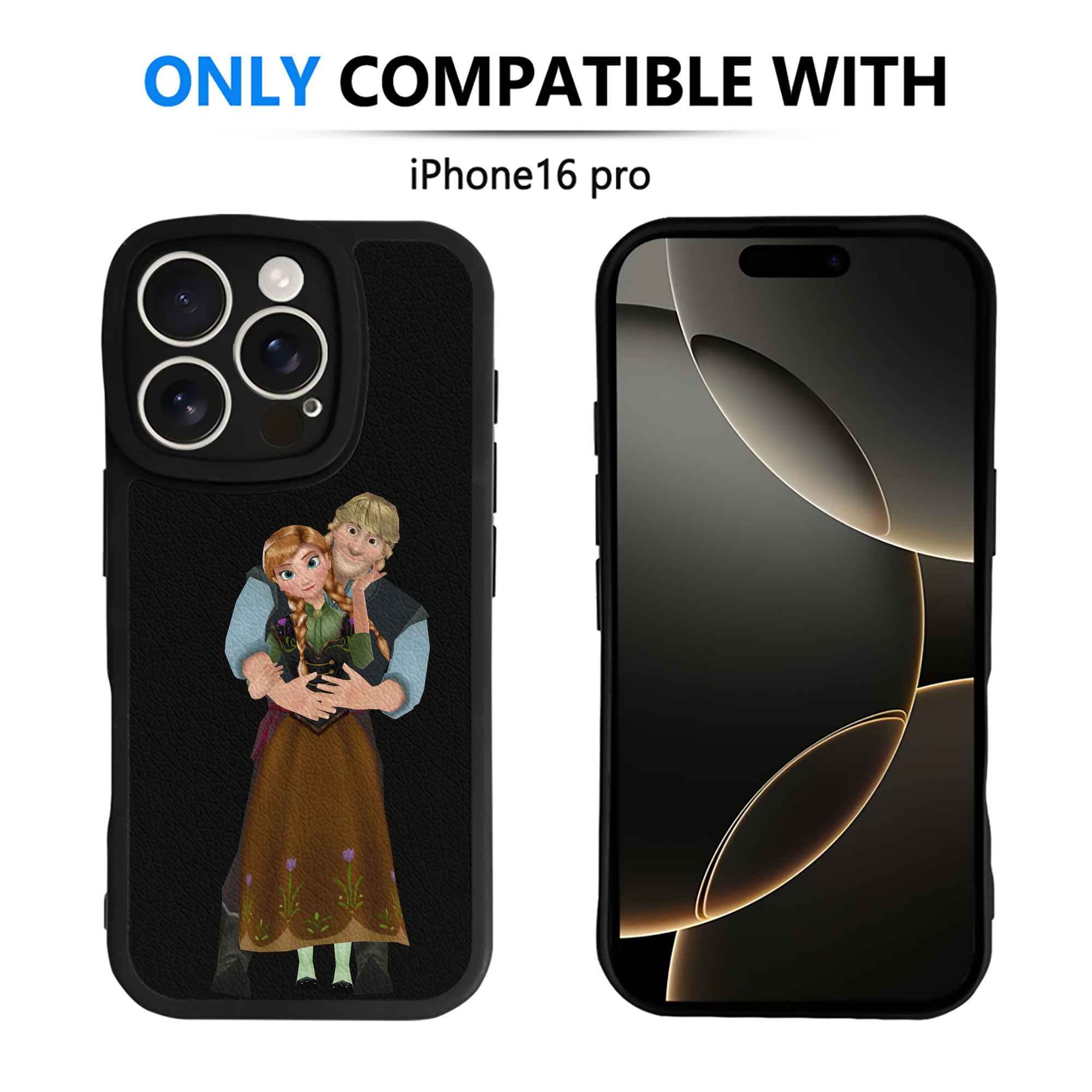 （画像用） アナと雪の女王 アンナ エルサ Frozen Anna Elsa 【iPhone 16シリーズ対応】シリコンスマホケース（レザー調） 材質：シリコン
